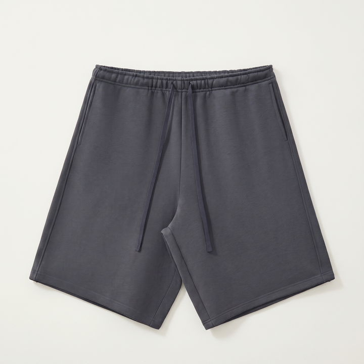 Completo Felpa e Pantaloncini da Uomo con Cappuccio e Tasche Canguro