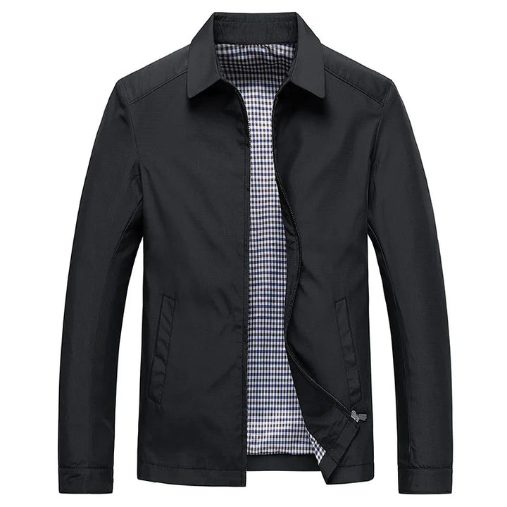 Giacca casual da uomo con zip frontale, vista frontale
