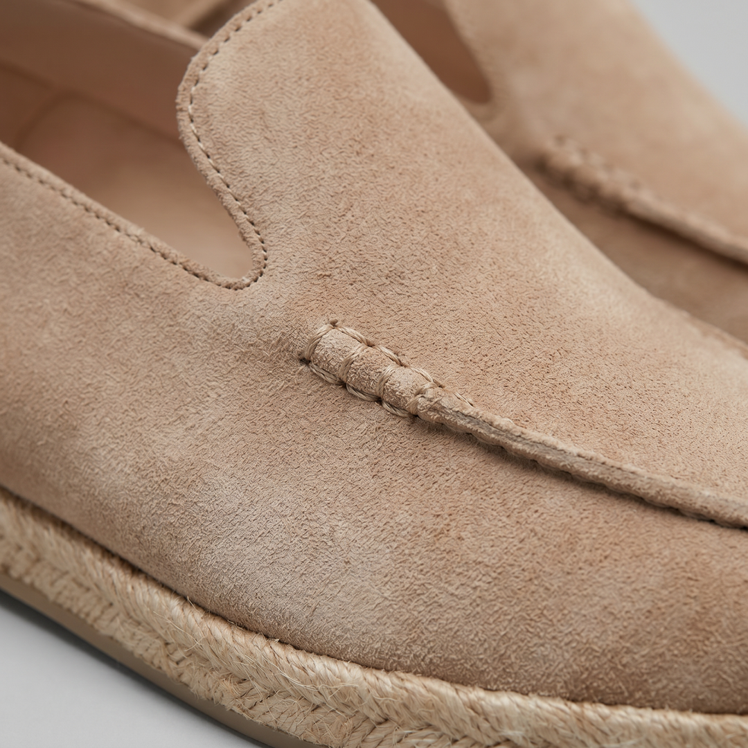 Loafer Espadrille da Uomo con Tomaia in Suede e Suola in Iuta