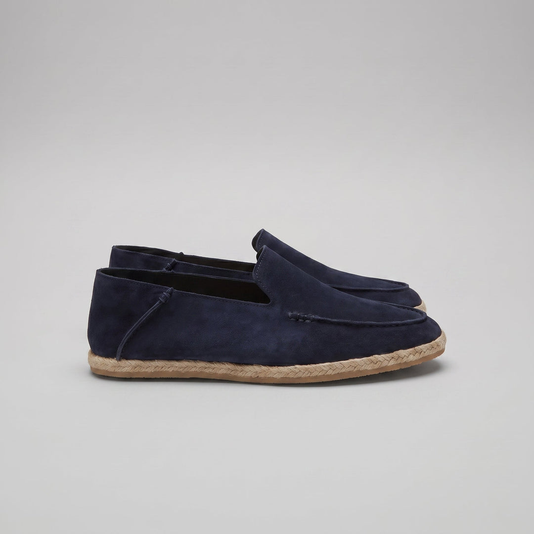 Loafer Espadrille da Uomo con Tomaia in Suede e Suola in Iuta