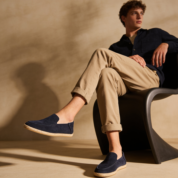 Loafer Espadrille da Uomo con Tomaia in Suede e Suola in Iuta