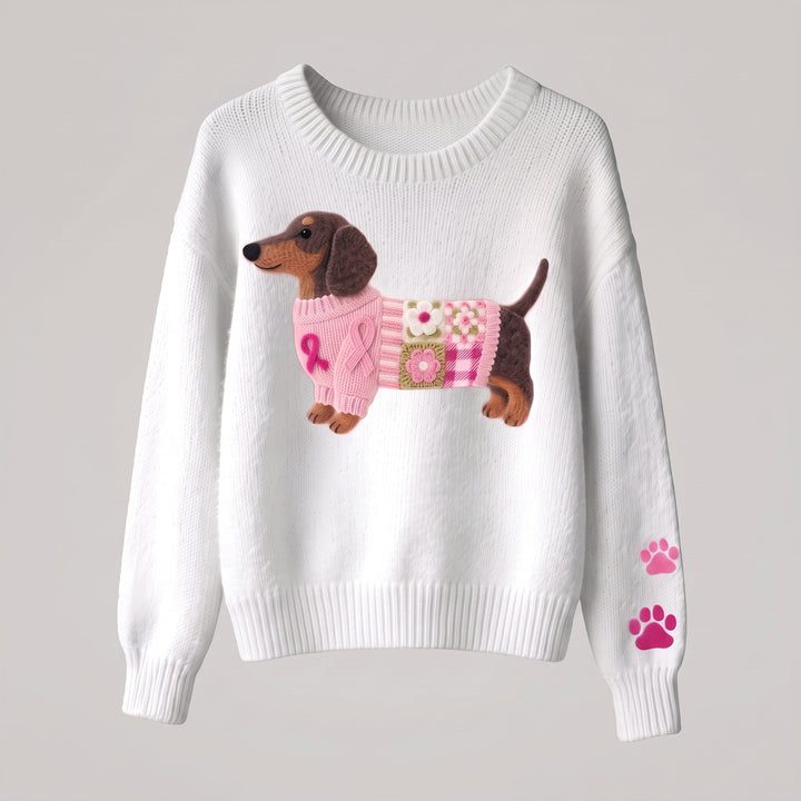 Maglione con Stampa di Cagnolini e Maniche Lunghe