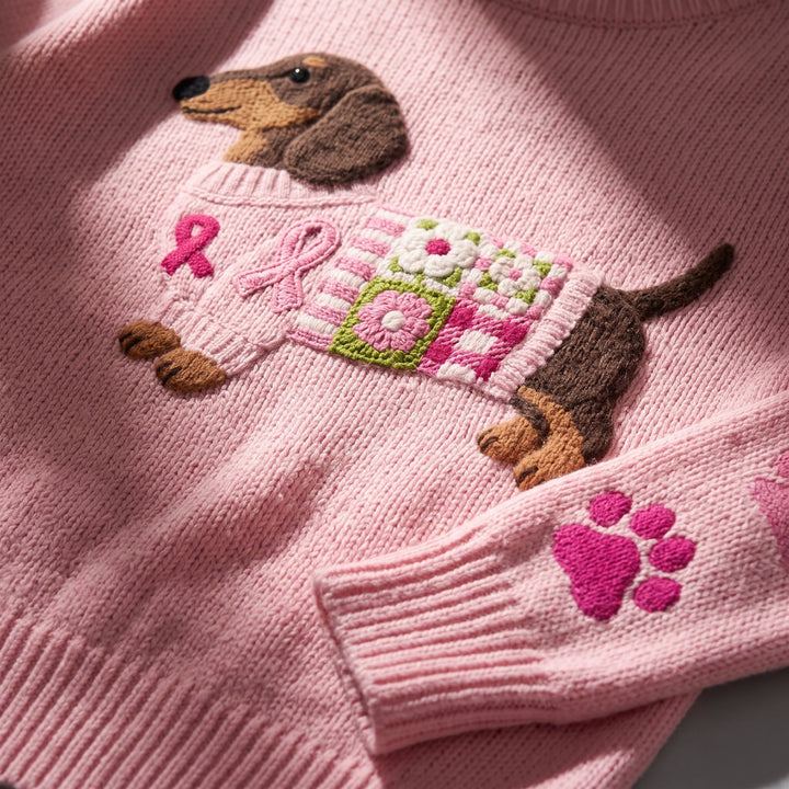 Maglione con Stampa di Cagnolini e Maniche Lunghe