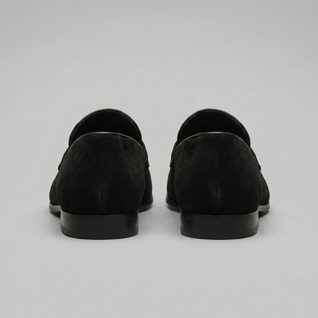 Mocassino da Uomo in Suede con Penny Strap e Suola Sottile
