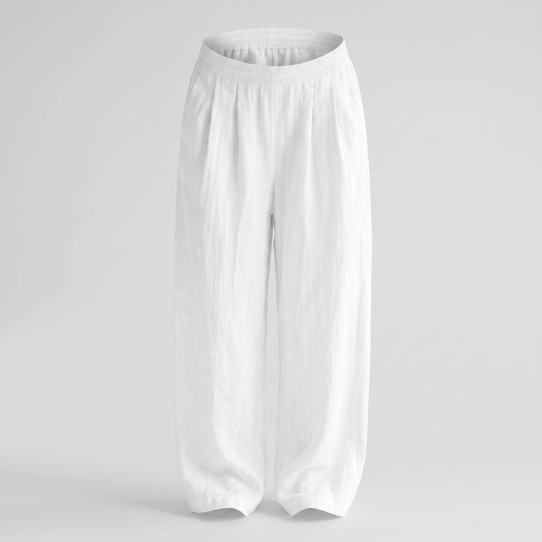 Pantalone Palazzo da Donna con Vita Elastica e Tasche Laterali