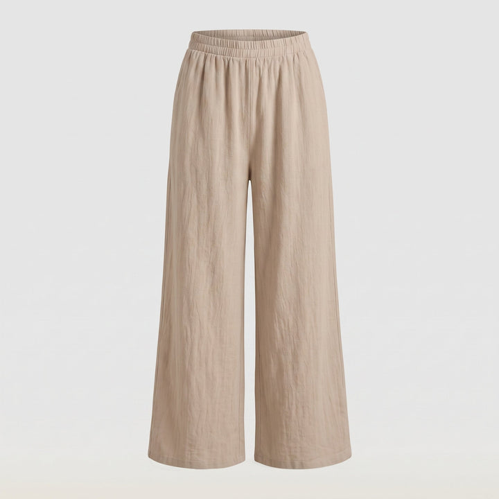 Pantalone palazzo da donna a gamba larga con vita elastica