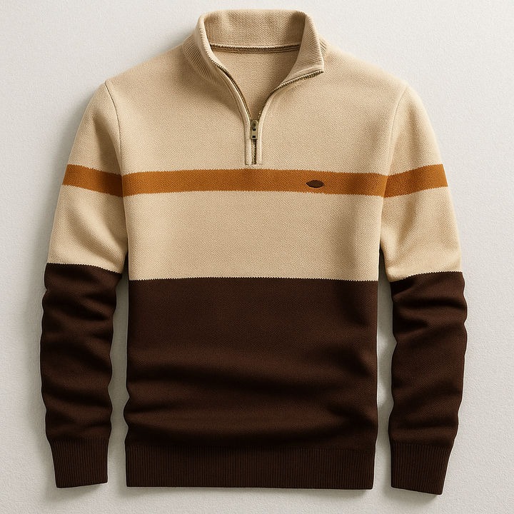 Dettaglio dei polsini a costine del pullover da uomo