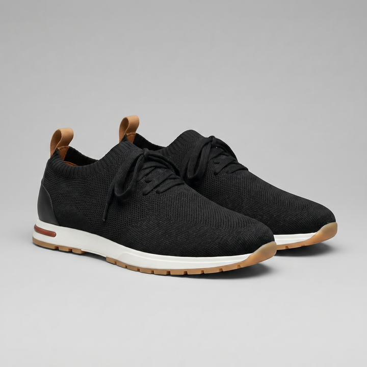 Sneaker da Uomo con Tomaia a Calza e Linguetta in Pelle