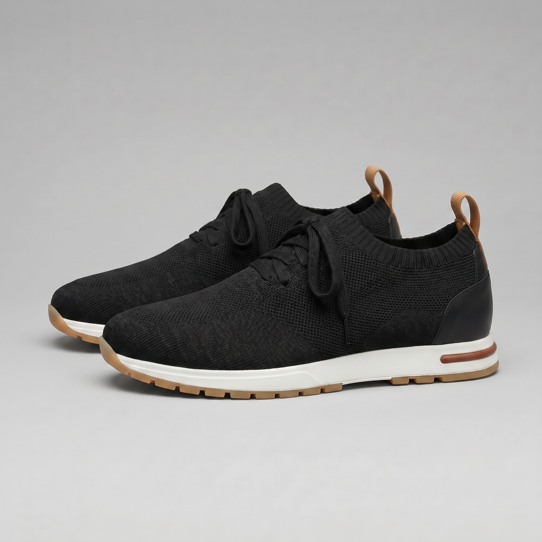 Sneaker da Uomo con Tomaia a Calza e Linguetta in Pelle