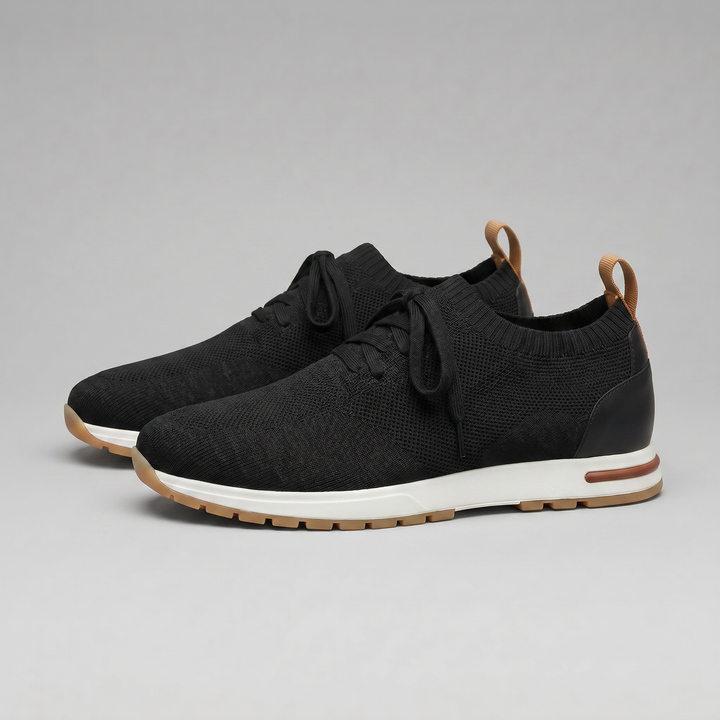 Sneaker da Uomo con Tomaia a Calza e Linguetta in Pelle
