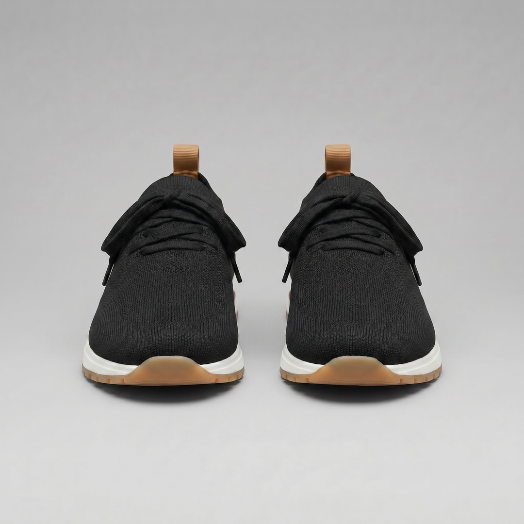Sneaker da Uomo con Tomaia a Calza e Linguetta in Pelle