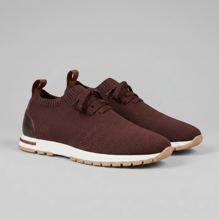 Sneaker da Uomo con Tomaia a Calza e Linguetta in Pelle