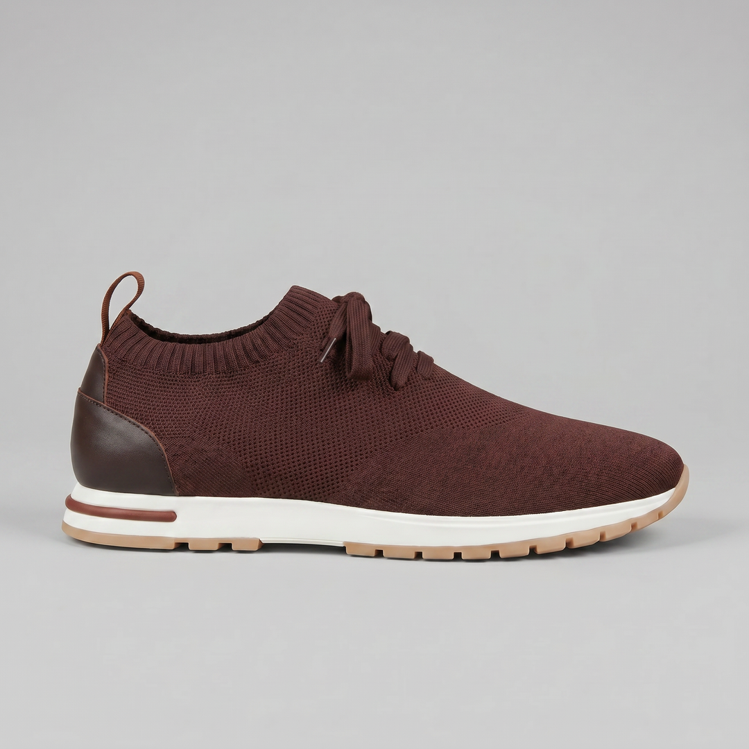Sneaker da Uomo con Tomaia a Calza e Linguetta in Pelle