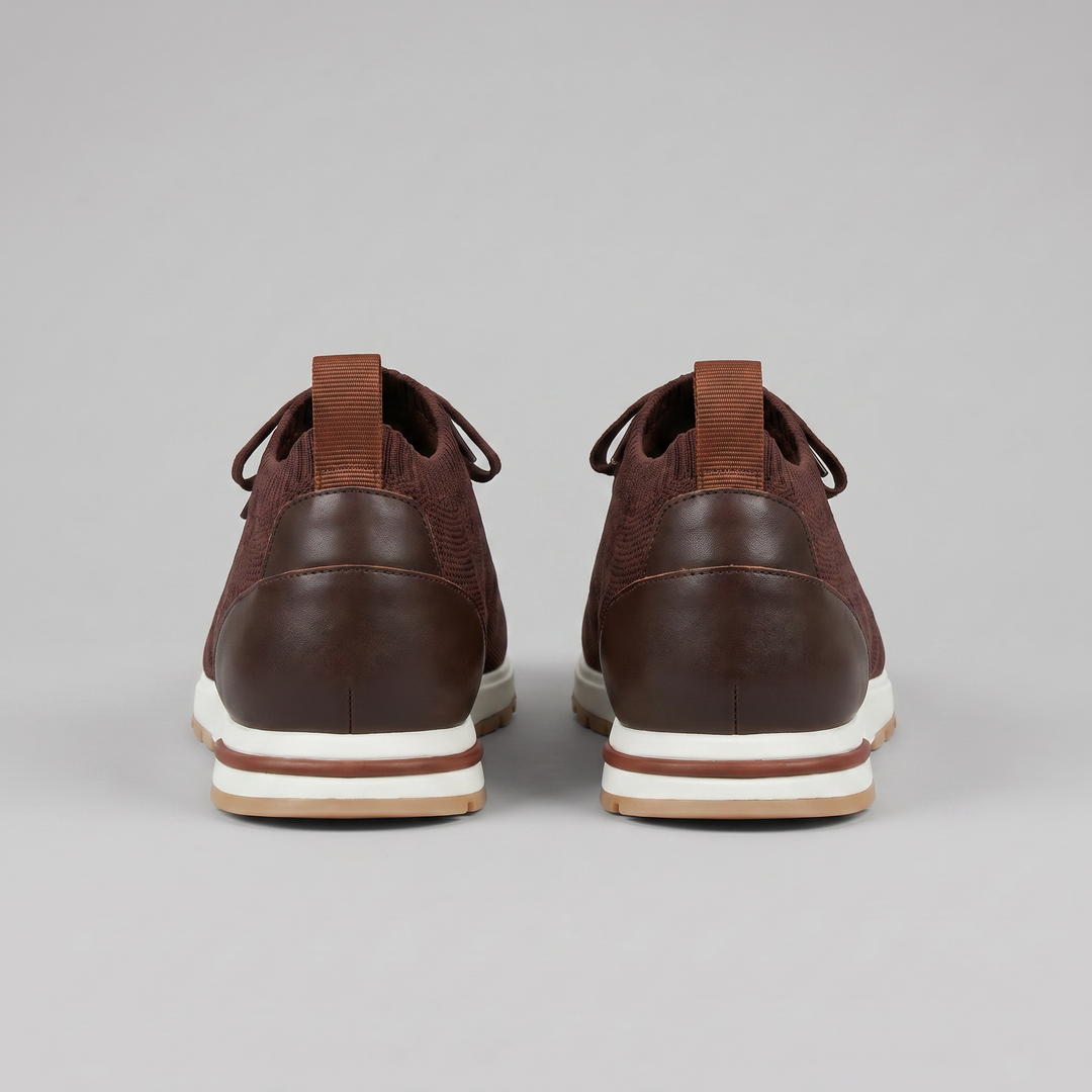 Sneaker da Uomo con Tomaia a Calza e Linguetta in Pelle