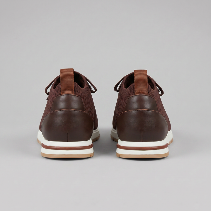 Sneaker da Uomo con Tomaia a Calza e Linguetta in Pelle