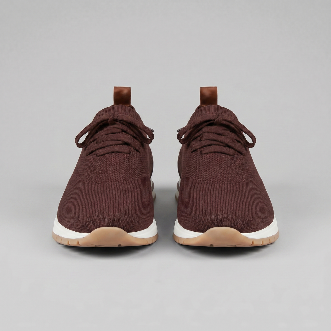 Sneaker da Uomo con Tomaia a Calza e Linguetta in Pelle