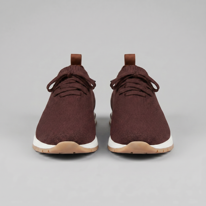 Sneaker da Uomo con Tomaia a Calza e Linguetta in Pelle