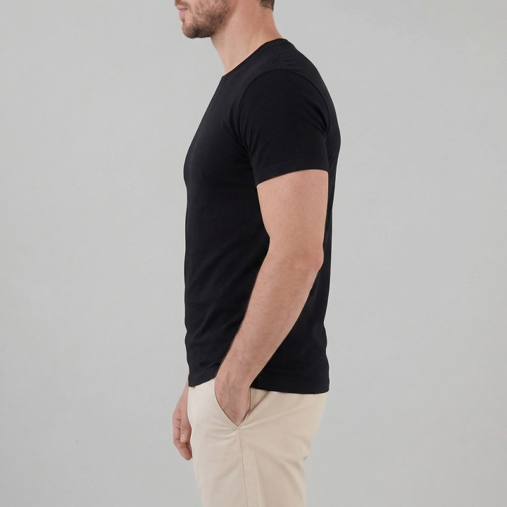 T-Shirt da Uomo con Silhouette Slim e Scollo Rotondo