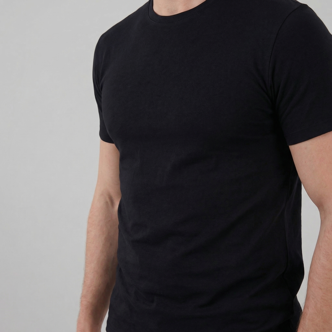 T-Shirt da Uomo con Silhouette Slim e Scollo Rotondo