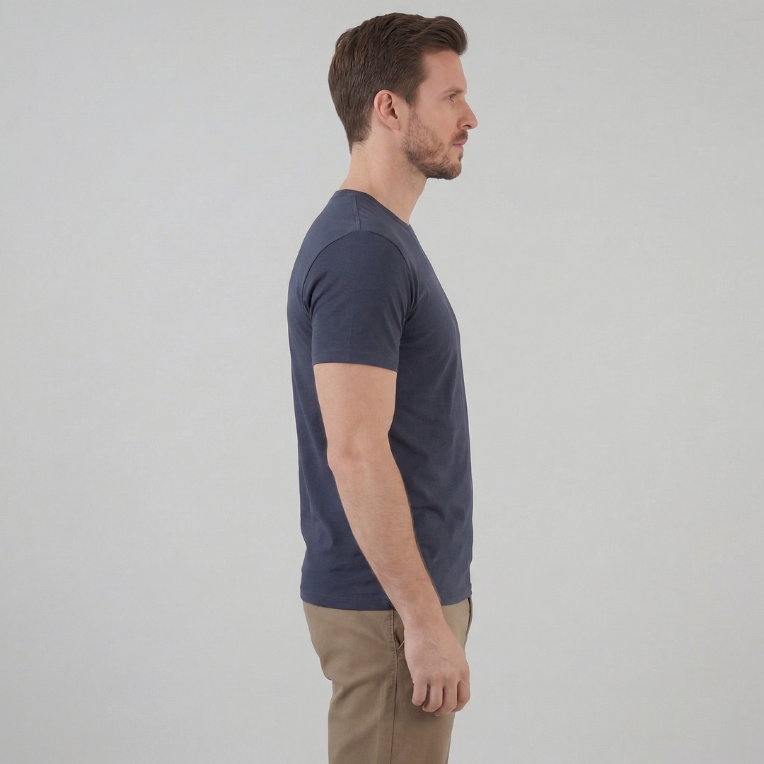 T-Shirt da Uomo con Silhouette Slim e Scollo Rotondo