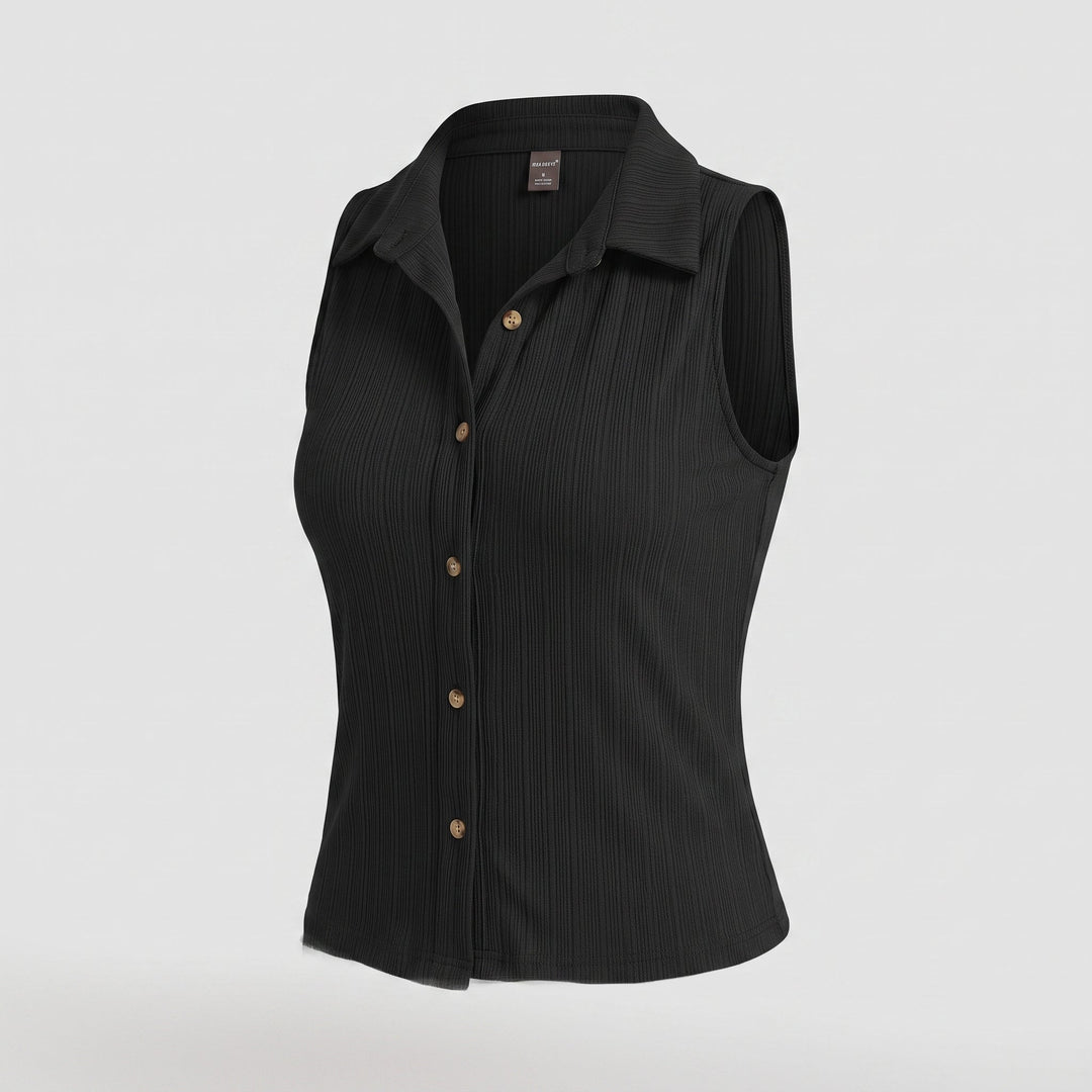 Top Smanicato da Donna con Scollo Rifinito e Silhouette Moderna