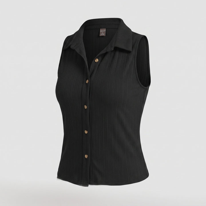 Top Smanicato da Donna con Scollo Rifinito e Silhouette Moderna
