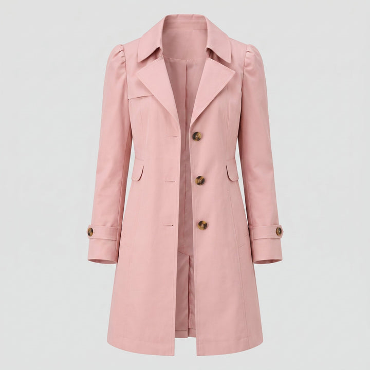 Trench da Donna con Collo con Revers e Chiusura a Bottoni