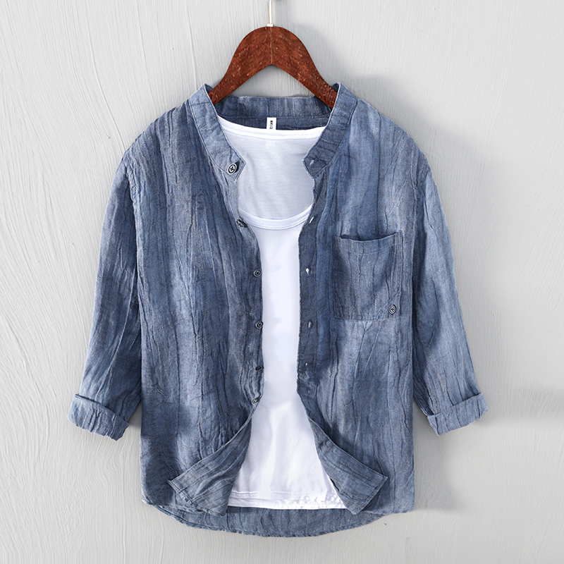 Sobria Camicia in Lino da Uomo Con Vestibilità Rilassata