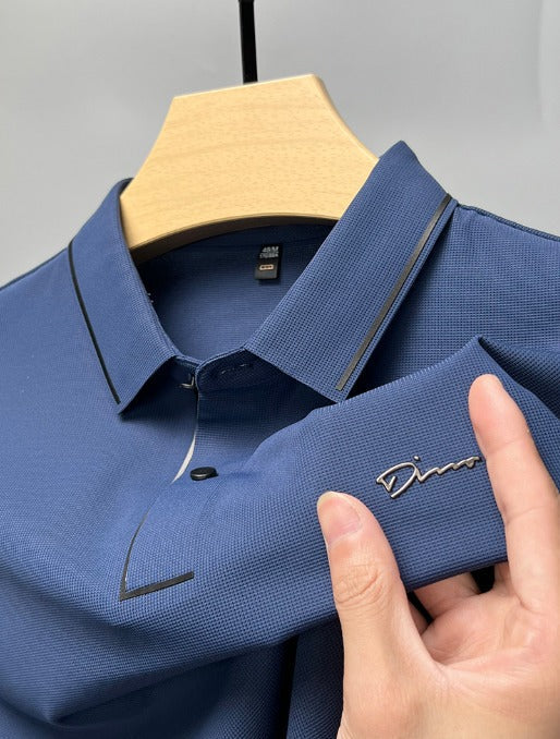 Classica Camicia a Quadri in Misto Cotone e Lino da Uomo Con Maniche Corte