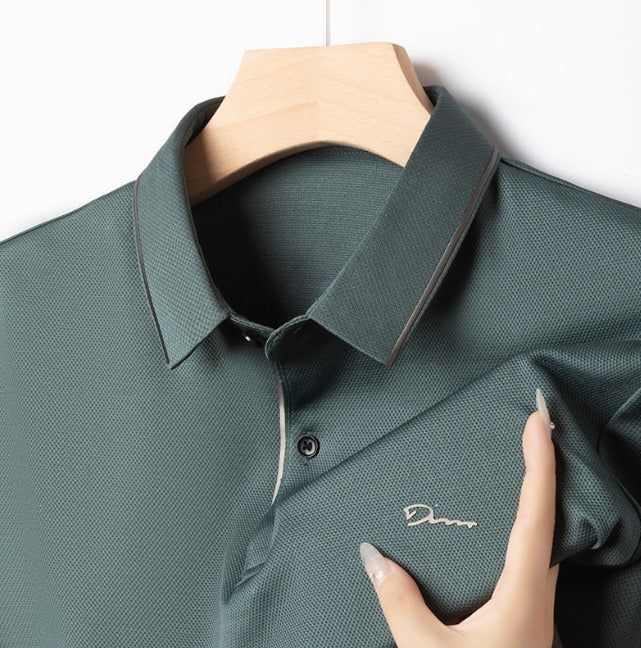 Classica Camicia a Quadri in Misto Cotone e Lino da Uomo Con Maniche Corte