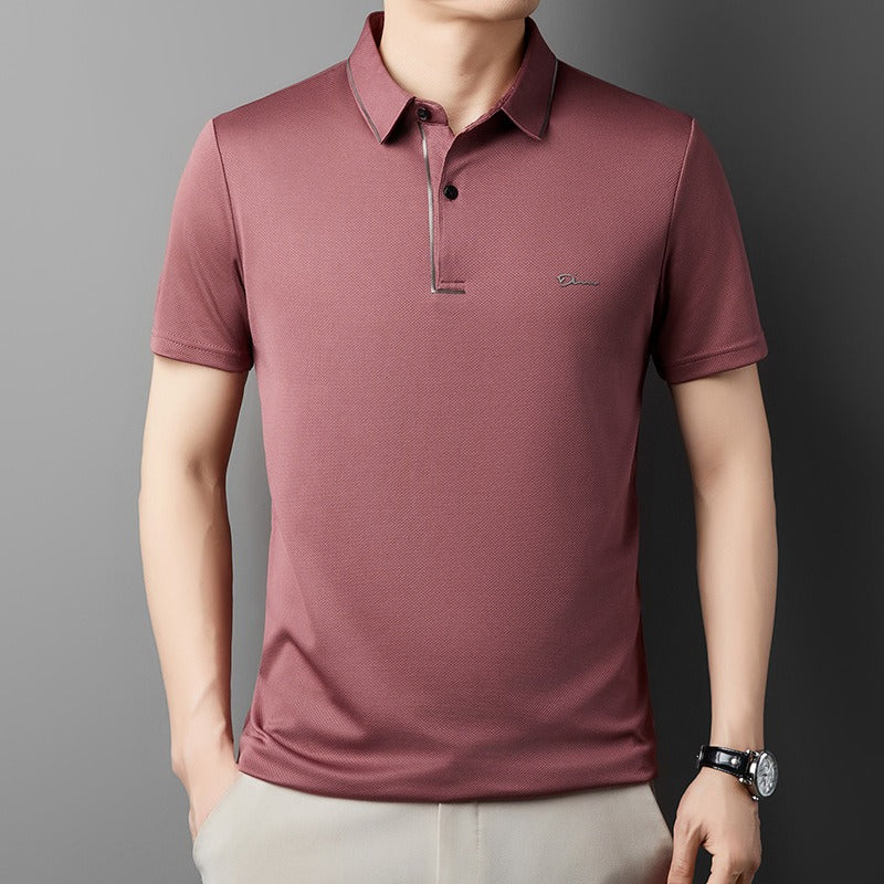 Classica Camicia a Quadri in Misto Cotone e Lino da Uomo Con Maniche Corte