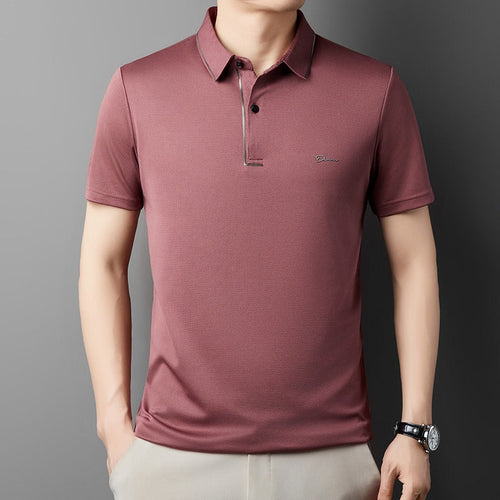 Classica Camicia a Quadri in Misto Cotone e Lino da Uomo Con Maniche Corte
